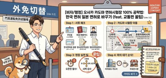 오사카 카도마(門真) 운전면허시험장 100% 공략법: 한국 면허 일본 면허로 바꾸기 (feat. 시간 때우기 꿀팁)